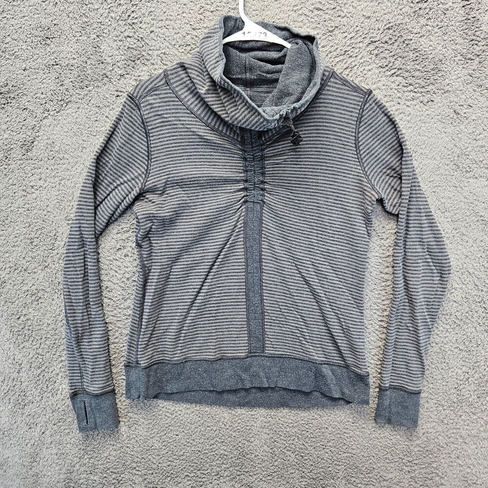 Lululemon Reversible Sweater Pullover Women Size S-M‎ Gray Striped